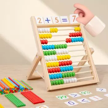 Деревянная обучающая игрушка по математике - многофункциональная обучающая подставка для вычислений для детей, веселый и увлекательный математический инструмент