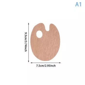 Деревянная палитра для красок с отверстием для большого пальца Деревянная палитра для рисования Смешивание цветов Овальная Квадратная Палитра-лоток для масляных красок Палитра для акварели