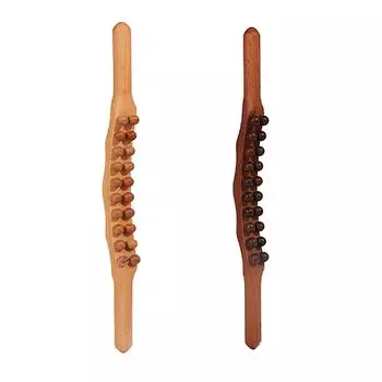 Деревянная палочка Sha, двойной ряд, 20 бусин, массажер для триггерной точки, инструмент для мышц шеи, спины Beech 20 Beads