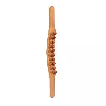 Деревянная палочка Гуаша, двойной ряд, 20 бусин, массажер для триггерных точек, инструмент для мышц шеи, спины, бук, 20