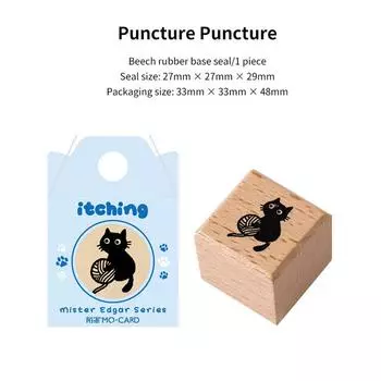 Деревянная печать с черным котом, милый котенок, декоративные деревянные штампы для журнала, дневника, скрапбукинга, письма, изготовление карт своими руками