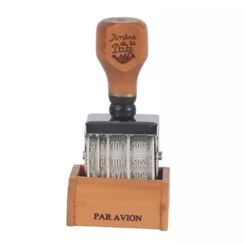 Деревянная печать с датой, штамп с вращающимся колесом, винтажный шрифт для художественного оформления DIY, скрапбукинга