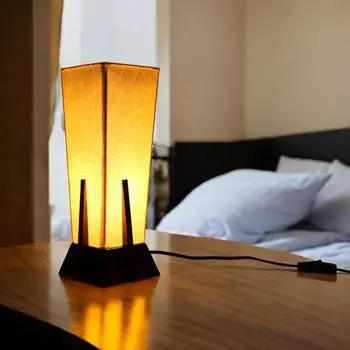 Деревянная пирамидальная настольная лампа для гостиной и спальни, прикроватная лампа, лампы для прикроватного столика (14 дюймов Без лампочки Упаковка из 1 шт., использовать лампочку E27)