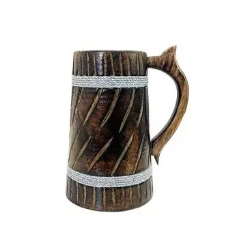 Деревянная пивная кружка ручной работы, дерево манго с отделкой шишам, в стиле бочки, легкая и прочная, для крафтового пива, домашнего бара, кафе, вечеринки, подарок
