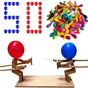 Деревянная платформа для битвы с воздушными шарами для детей - Игра для двух игроков 100 Balloons