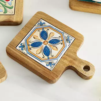 Деревянная плитка, коврик для горшка, подставка для чашки, украшения для дома, нескользящая накладка, защита рабочего стола, термостойкая для A