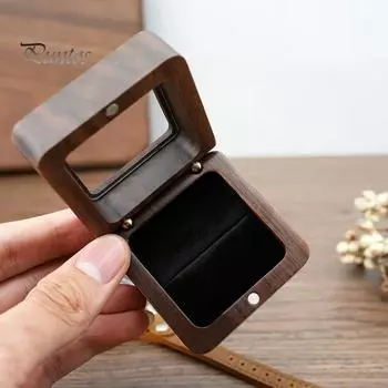 Деревянная подарочная коробка для колец, портативный чехол для хранения колец для помолвки и предложения о свадьбе, многофункциональный держатель для браслетов, ожерелий, сережек-гвоздиков, ювелирных изделий C