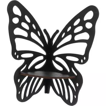 Деревянная подставка-бабочка, полки, настенная полка, бабочка, украшения для душа, наклейки, круглая настенная полка, полка для демонстрации, подвесная полка, вешалка для медалей чёрный