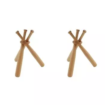 Деревянная подставка для бейсбола FE # с мини-бейсбольными битами и деревянными кругами для бейсбола