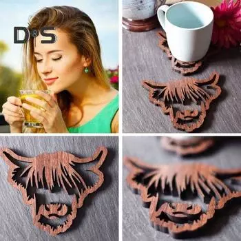 Деревянная подставка для чашек с теплоизоляцией Подставка для стола с большим ежом/оленем Owl