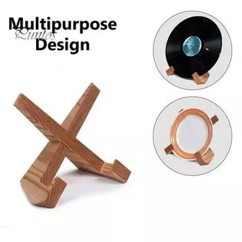 Деревянная подставка для чаши Стеллаж для выставки товаров Сосновая подставка для чтения Крестообразная стабилизирующая конструкция Универсальный держатель Стенд для выставки товаров C