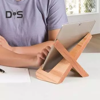 Деревянная подставка для чаши Стеллаж для выставки товаров Сосновая подставка для чтения Крестообразная стабилизирующая конструкция Универсальный держатель Стенд для выставки товаров C