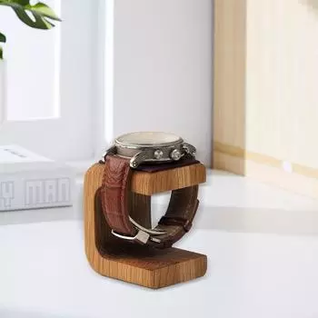 Деревянная подставка для часов с верхним слоем из искусственной кожи, декоративный орнамент в скандинавском стиле, гладкие края, органайзер для часов коричневый