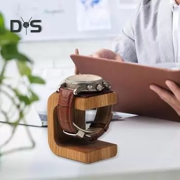 Деревянная подставка для часов с верхним слоем из искусственной кожи, декоративный орнамент в скандинавском стиле, гладкие края, органайзер для часов коричневый