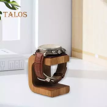 Деревянная подставка для часов с верхним слоем из искусственной кожи, декоративный орнамент в скандинавском стиле, гладкие края, органайзер для часов коричневый