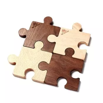 Деревянная подставка для кемпинга на открытом воздухе, бук, орех, теплоизоляционный коврик для чашки, коврик в форме головоломки, подставка для чашки, деревянный чай A Beech Coaster and A Walnut Coaster