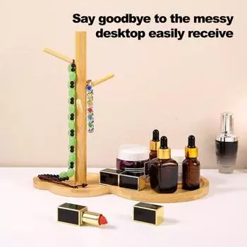 Деревянная подставка для ключей для ювелирных изделий с прочным гладким основанием. Элегантная прочная полка для дисплея. Поставка сережек.