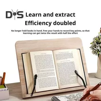 Деревянная подставка для книг, регулируемый поднос для чтения с зажимами для страниц, легкая портативная подставка для кулинарных книг S A