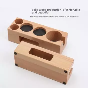 Деревянная подставка для кофемашины и держатель для хранения