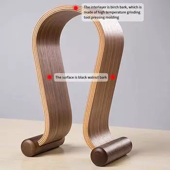 Деревянная подставка для наушников из орехового дерева, игровая гарнитура, подставка, вешалка