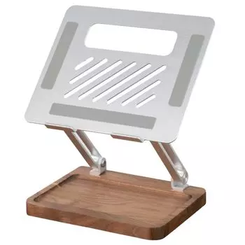 Деревянная подставка для ноутбука Muso Wood для подъема ноутбука с хранилищем из грецкого ореха, регулируемая, эргономичная деревянная подставка для вентиляции ноутбука для дюймовых ноутбуков, для стола