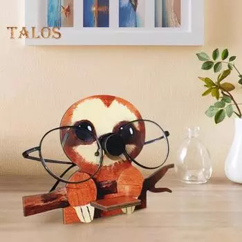 Деревянная подставка для очков в виде животных, расписанный вручную держатель для очков, декоративный держатель для очков в форме животных для всех размеров очков D