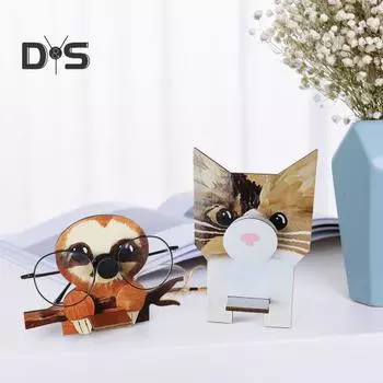 Деревянная подставка для очков в виде животных, расписанный вручную держатель для очков, декоративный держатель для очков в форме животных для всех размеров очков G