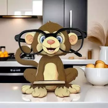 Деревянная подставка для очков в виде животных, стойка для хранения очков ручной работы, милые очки в виде животных Panda