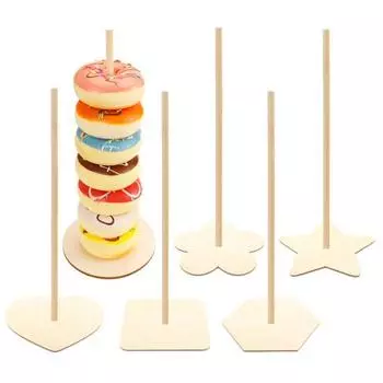 Деревянная подставка для пончиков, быстрая сборка, бублик, витрина, башня, прочный держатель для пончиков, подставка для десертного стола, вечеринки, свадьбы, дня рождения Hexagon