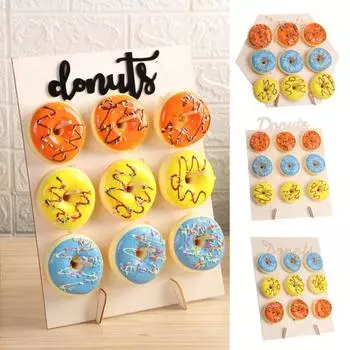 Деревянная подставка для пончиков, гладкие края, без заусенцев, высокая устойчивость, быстрая сборка A