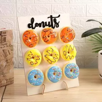 Деревянная подставка для пончиков с гладкими краями, без заусенцев, высокая устойчивость, быстрая сборка, подставка для пончиков A