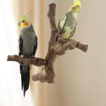 Деревянная подставка для птиц, окунь, платформа, клетка, верхушка дерева, жевание нескольких ветвей, игра с попугаем