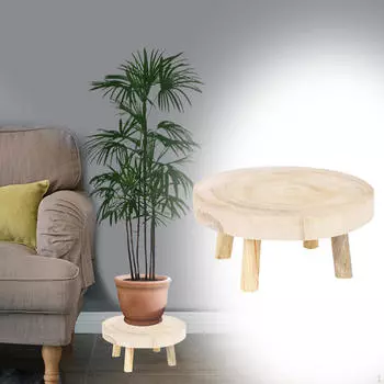 Деревянная подставка для растений, табурет для цветочного горшка, декоративная стойка для цветочного горшка для сада Brown 14cmx9cm