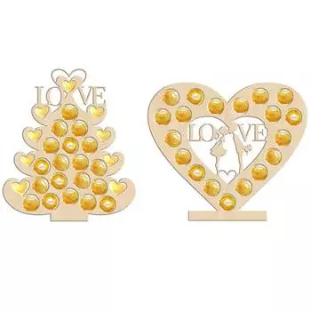 Деревянная подставка для шоколадных конфет, пара сахарных Адвент-календарей, любовь, сердце, шоколадная витрина, декор для свадебной вечеринки WWO66