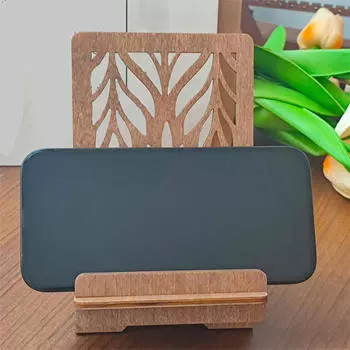 Деревянная подставка для телефона с отверстием для зарядки, съемная, легко собираемая, простая, но прочная подставка для планшета и мобильного телефона