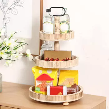 Деревянная подставка для торта, десертная тарелка, полка для закусок, сервировочная тарелка для чайной вечеринки, поднос для декоративного хранения