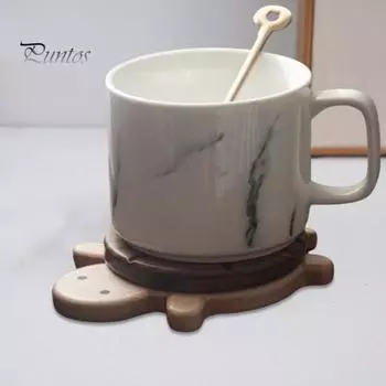 Деревянная подставка под черепаху, чайник, противоожоговый, изоляционный коврик для чая, столовая посуда, чашка, деревянная подставка для стола, украшение для кухни, дома, гостиной коричневый