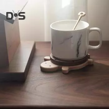 Деревянная подставка под черепаху, чайник, противоожоговый, изоляционный коврик для чая, столовая посуда, чашка, деревянная подставка для стола, украшение для кухни, дома, гостиной коричневый