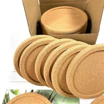 Деревянная подставка под стакан с пазом, вогнутой пробкой и опорой, теплоизоляционной подкладкой, набором железных рамок для хранения еды square 18pcs shelf