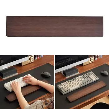 Деревянная подставка под запястье для клавиатуры из ореха, подставка под запястье из цельного дерева, коврик для мыши, защита запястья для клавиатуры (Орех, 61 87 104 Ключа) 61