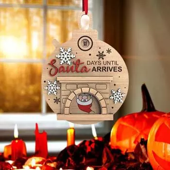 Деревянная подвеска для рождественского отсчета, камин, украшение Санта-Клауса, рождественский отсчет, подвесное украшение для домашнего офиса