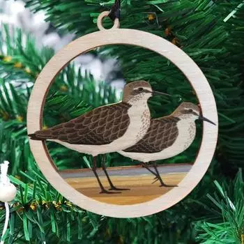 Деревянная подвеска в виде птицы, подвесное украшение, гладкий край, без заусенцев, ручная работа, украшение в виде гусей, Рождество A