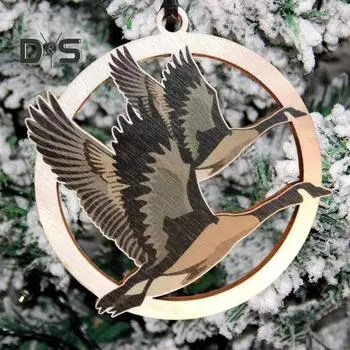 Деревянная подвеска в виде птицы, подвесное украшение, гладкий край, без заусенцев, ручная работа, украшение в виде гусей, украшение для рождественской вечеринки B