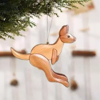 Деревянная подвеска в виде животного, деревенское рождественское подвесное украшение, резное украшение в виде животного для праздничного декора елки, подарок любителям животных