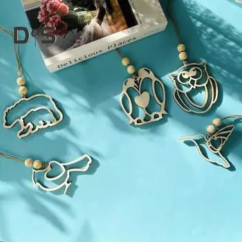 Деревянная подвеска в виде животного, символ дружбы, подвесное украшение с картой истории, подвеска в форме животного для женщин, лучших сестер-друзей племени Hummingbird