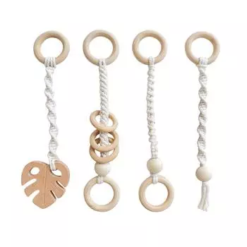 Деревянная подвесная игрушка для детской гимнастики, игрушка-подвеска для сенсорных игрушек для младенцев, набор из 4 игрушек для новорожденных, подарки