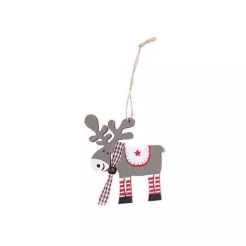 Деревянная подвесная мультяшная рождественская елка с изображением животных, украшение на дверь, подарок на вечеринку