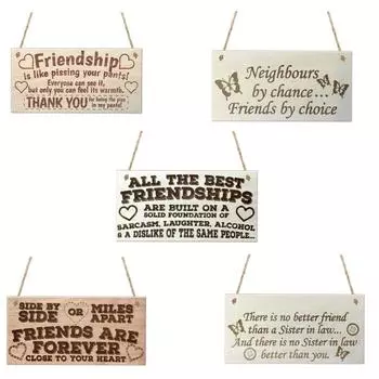 Деревянная подвесная подарочная табличка в форме сердца, деревянная табличка, бирки, подарок, семья, любовь, дружба, знак