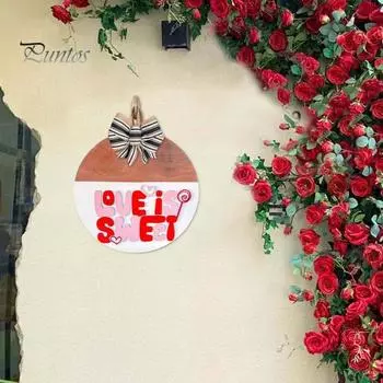 Деревянная подвесная табличка ко Дню святого Валентина, деревенская табличка на дверь, украшение на стену в стиле «любовь», табличка на крыльце для пары, подарки на новоселье C
