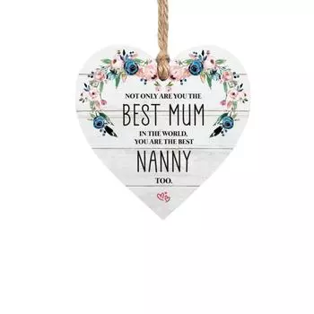 Деревянная подвесная табличка в форме сердца ко Дню матери, подарок для мамы, праздничный кулон для украшения вечеринки One Size